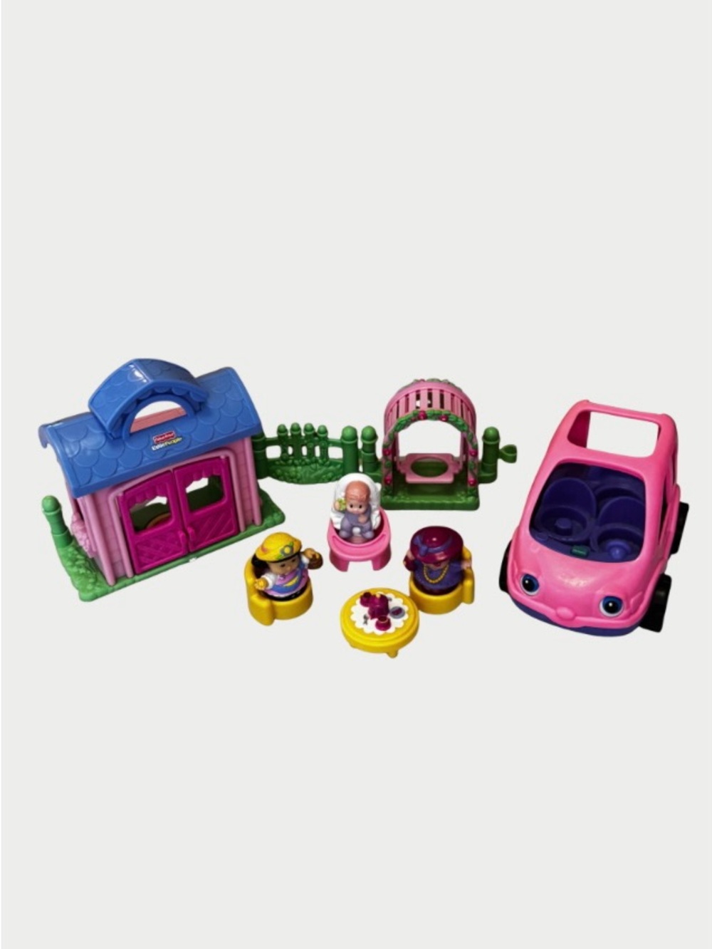 Fisher Price Little People Playtime Pals Tea Party Cottage, Swing & Mini Van
